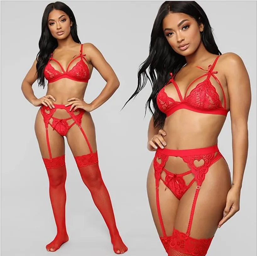 
2021 wholesale lace hot transparent lingerie set women sexy lingerie underwear 