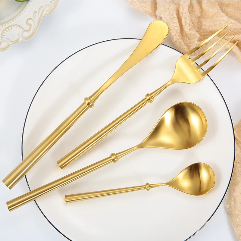 European retro royal stainless steel cutlery 18/10 luxury spoon fork knife set for restaurant