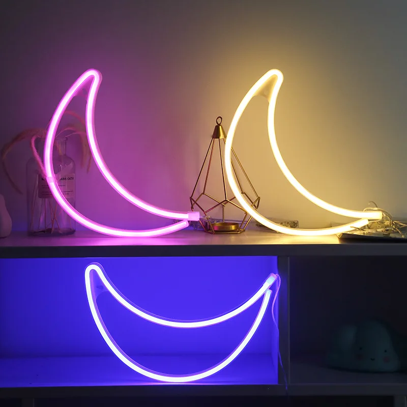 Ins Style Custom Led Flamingo Lights Modeling Lights Cactus Neon Clouds Neon Moon Lightning Night Light For Home Decoration