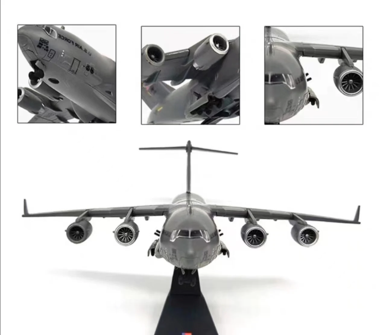 Souvenir Gifts 1:200 Scale 27cm American C-17 Globemaster Diecast Metal Alloy Aircraft Model with Landing Gear