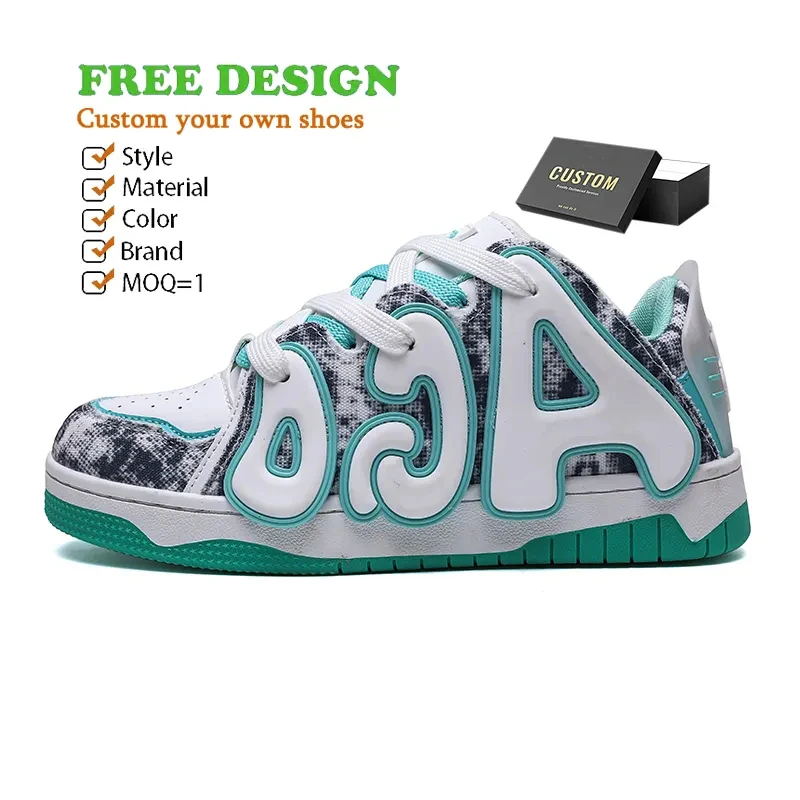 Custom Sneaker Manufacturer No Moq Make Your Own Logo Rubber Sole Fashion Walking Sneakers Designer Men Basket Sport Shoes
