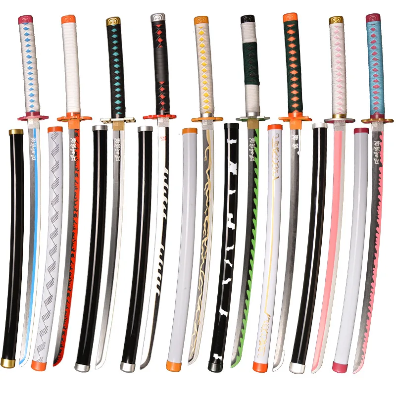 Hot 104cm Anime Sword Cosplay Sword Muichirou Kyoujurou Zenitsu Tanjirou Giyuu Full Demon Slayer Sword-Wood