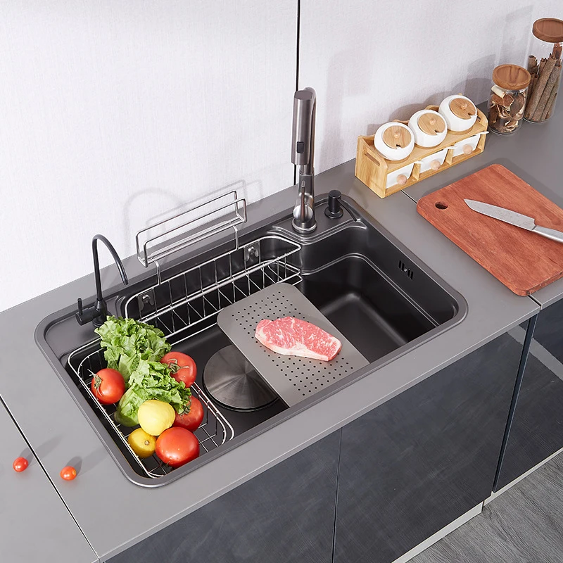 Японская 304 нержавеющая сталь сотовая кухонная раковина двойной водопад дождевой кран для дома