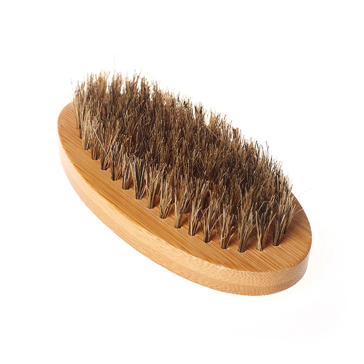 Custom Logo Boar's Hair Pp Horse Boar Bristle Hair Bath Shower Exfoliating Scrubber Massage Bamboo Handle Dry Body Brush