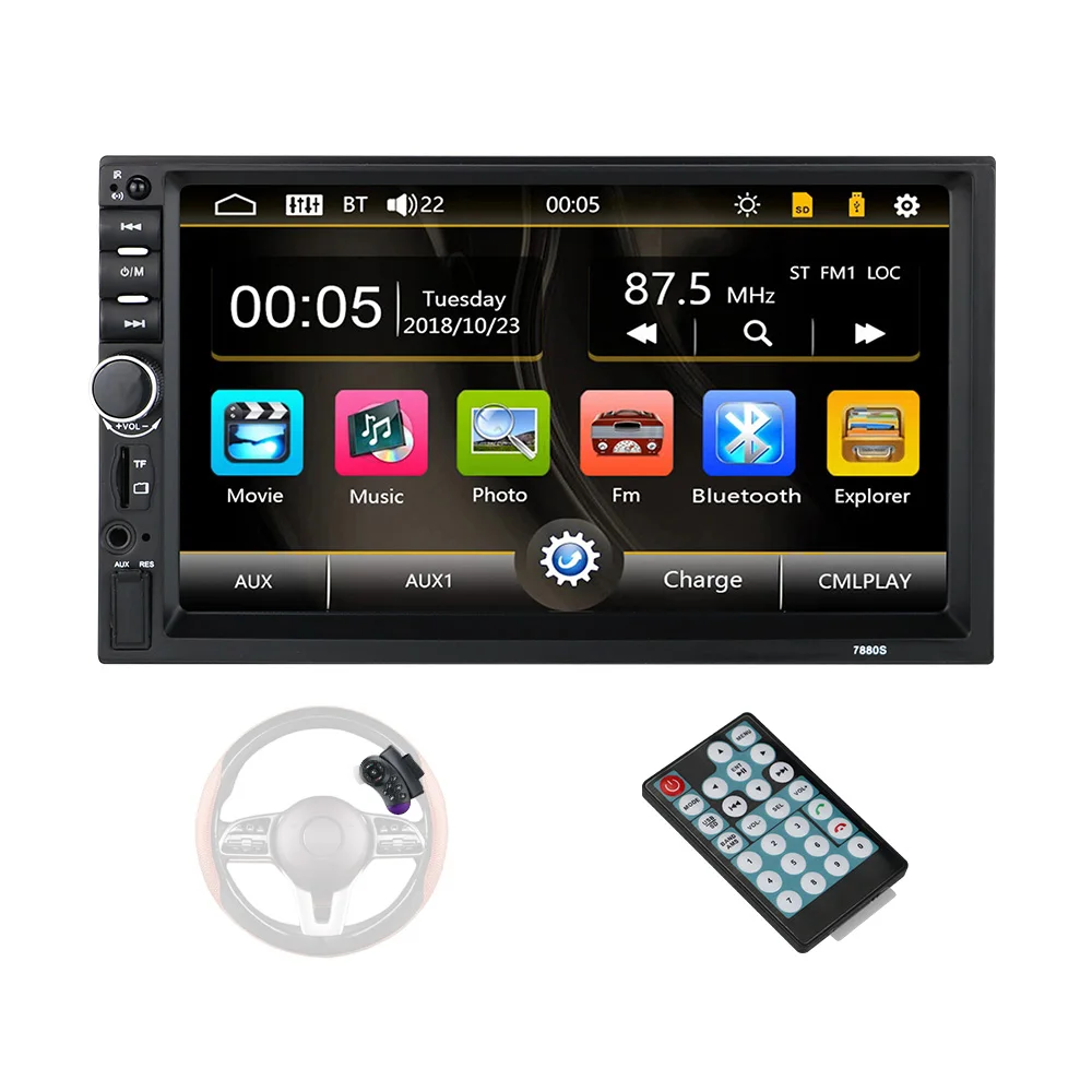 Universal 7 inch Car DVD Player 2 din Car Stereo Video with BT FM Radio Mirror link for Car Dashboard Audio System
