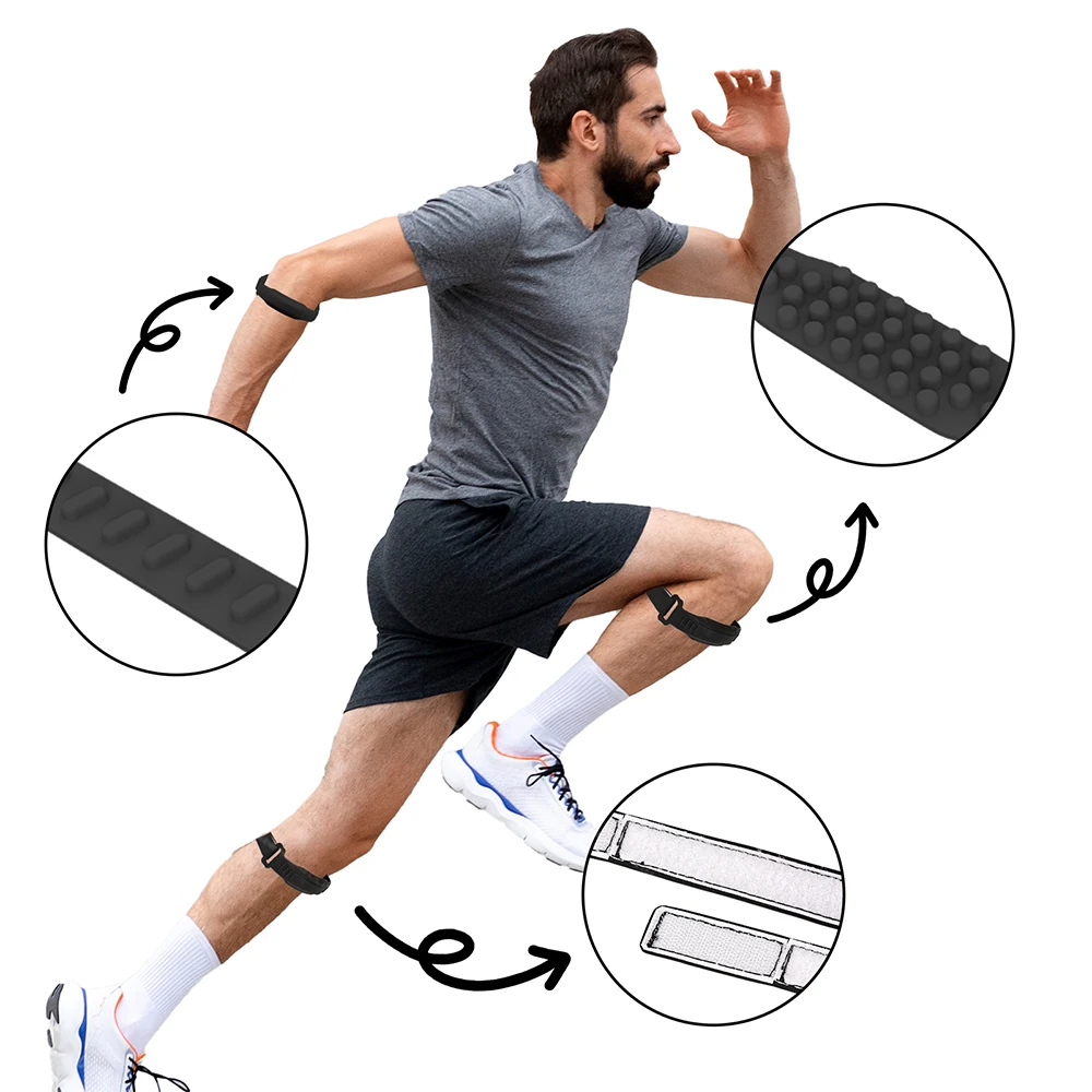 Elbow Brace Breathable Shock Absorption Stabilizer Brace with Silicon Rubber Pad for Hiking Sports