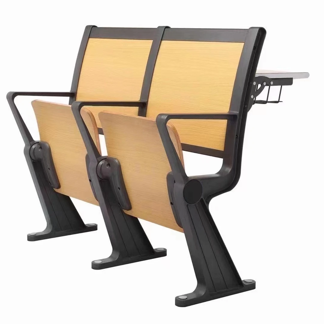 Folding Student Desk and Chair Wooden Lecture Hall Chair College Step Chair for University