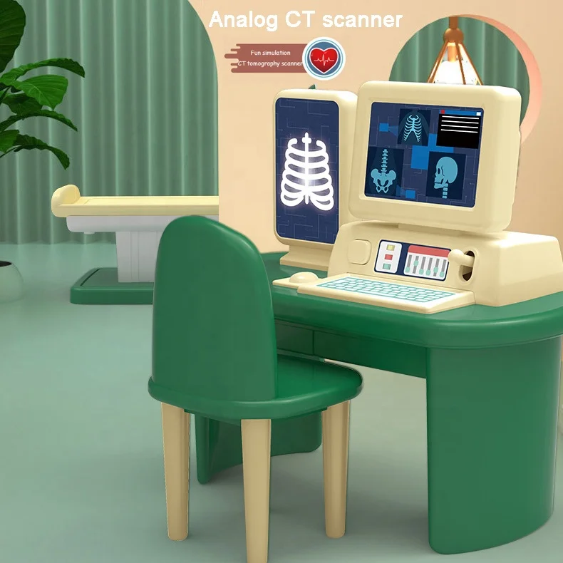 11 Pieces Educational Hospital CT Scan Machine Medical Play Doctor Set Toy With Computer Monitor For Kids