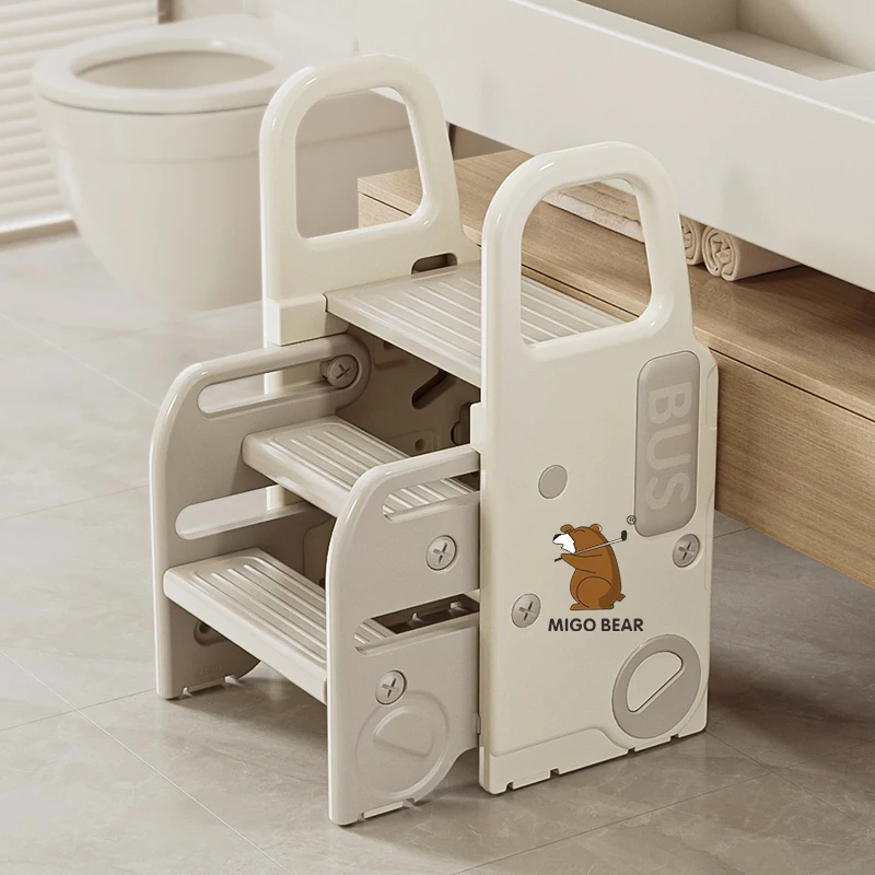 Migo Bear Kids Car Step Stool Daily Chair Folding And Storage Living Room Furniture Footstool Toilet Stool Baby Step Stools