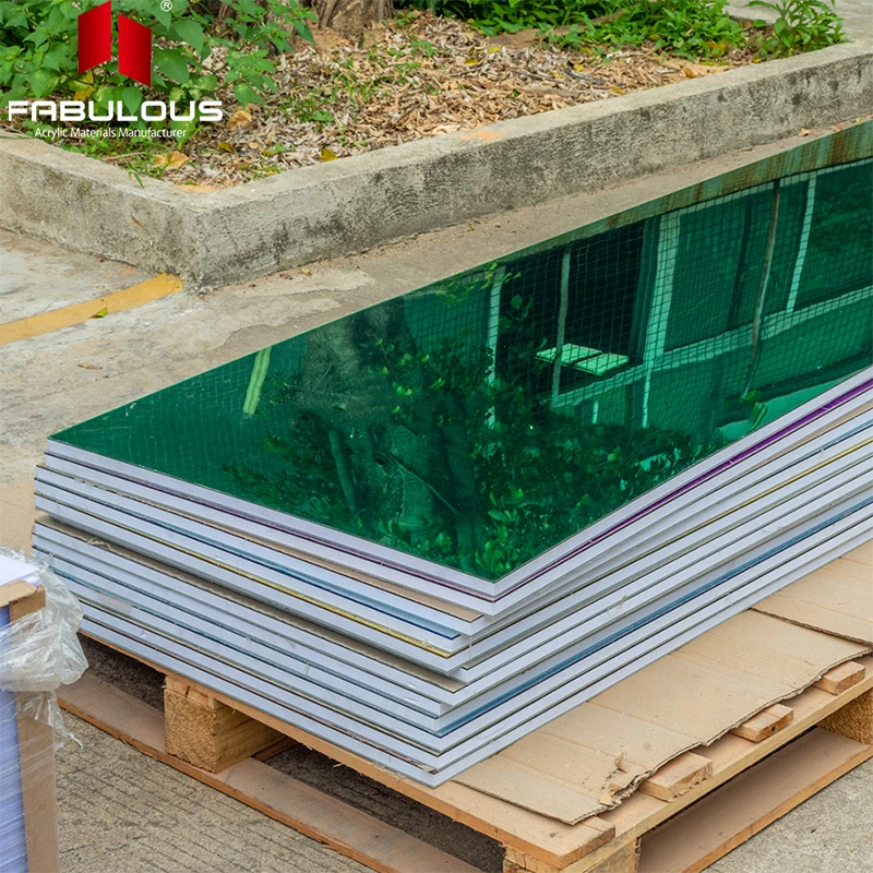 Оптовая продажа Зеленый 2 мм цветной стеклянный акриловый лист пластика текстурированная акриловый зеркальный лист для продажи
