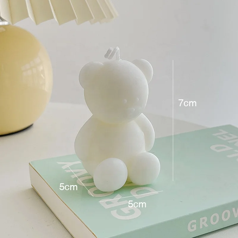 Multicolor Ins Cute Teddy Bear Bougie Photo Props Home Decoration Creative Gift Bear Shape Fragrance Birthday Soy Wax Candle