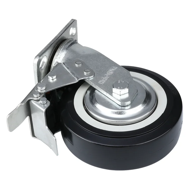 High-Performance Tpu Black 100X50Mm Swivel Brake Wheel Casters Rollers
