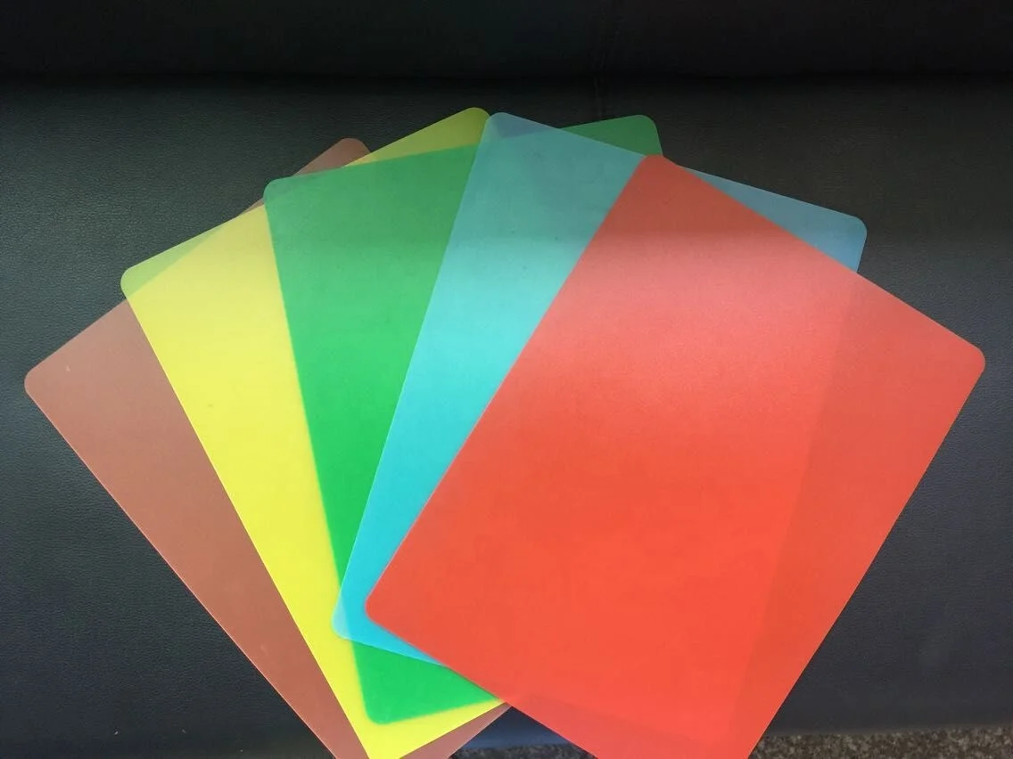 kitchen Plastic thin cutting mat with function marks, 4pcs/set