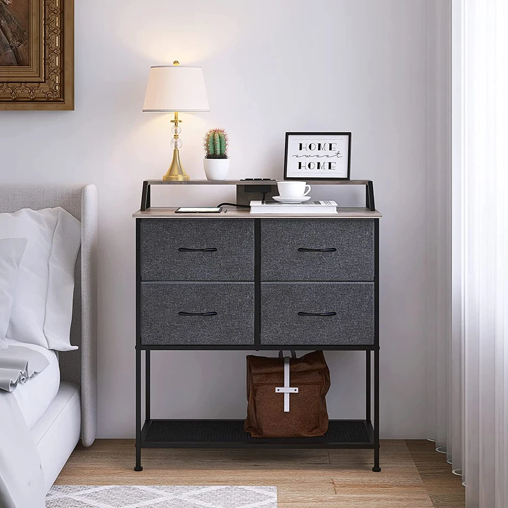 Nightstand Small Dresser Vertical Storage Tower Organizer Unit Bedroom Office Laundry Closet Entryway Hallway