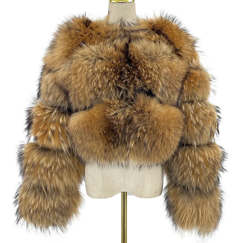 Black Friday Sale QIUCHEN QC1862 2021 HOT SALE Winter Women Luxury Fluffy Jacket Fashion Real Fox Raccoon Fur Coat
