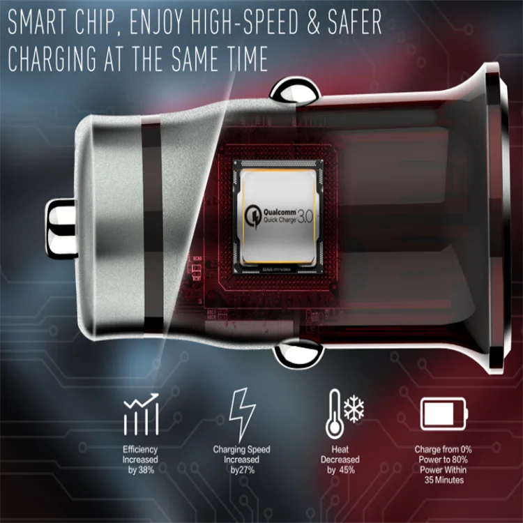 LDNIO Manufacturer Factory Direct Portable Hot C304Q Quick Charge 3.0 Car Charger Fashion Style 1 Usb Port 18W car charger adapt