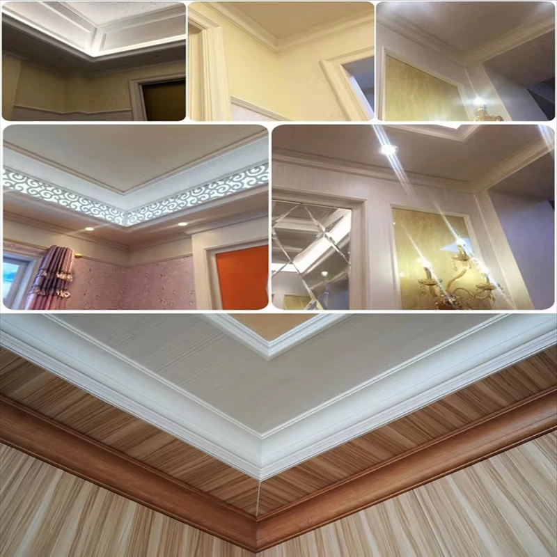 Factory Price Indoor Decoration Skirting Board PVC Film Cladding Polymer Baseboard WPC Moulding Skirting Line