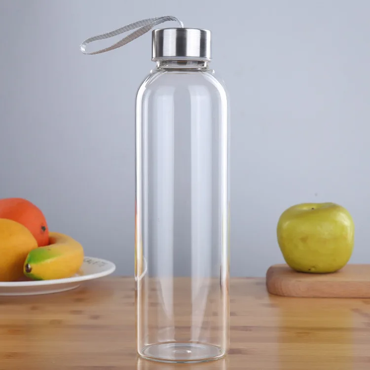 Clear Glass Water Bottles With Cover Glass Cup Juice Bottles