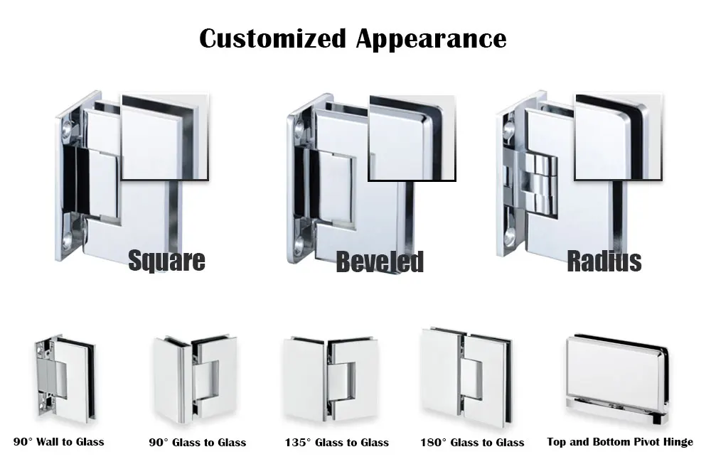 Automatic Soft Close Pivot Shower Door Hinge Hydraulic Glass Hinge Brass Shower Hinge