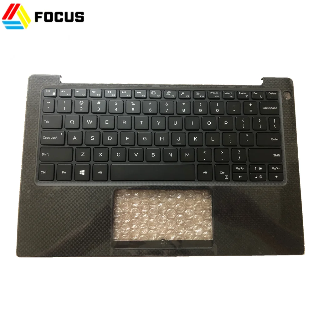 Genuine New Black Laptop Palmrest Top Upper Case C Cover with Keyboard  for Dell XPS 13 9370 PN YNWCR 0YNWCR
