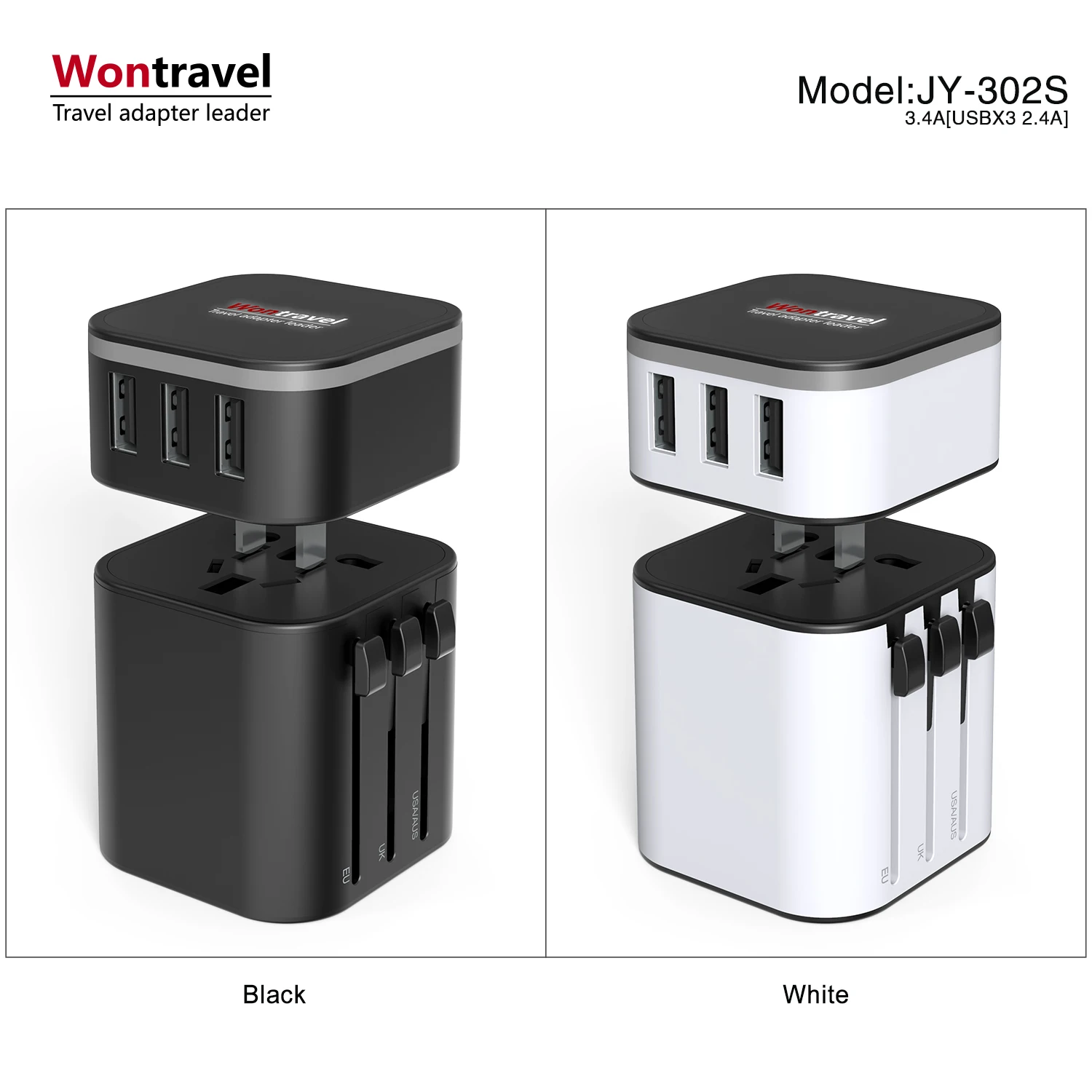 Wontravel hot selling 240v plug adapter all in one electrical items 3 pin power adapter
