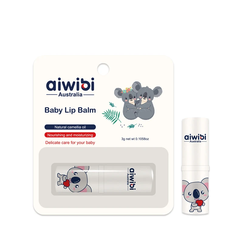 Aiwibi Australia kids lip balm Wholesale Cheap Natural Organic Camellia Seed Oil Mini Cute Baby Lip Balm
