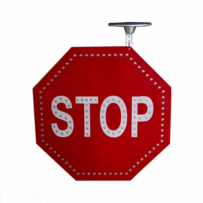 Octagon stop go led мигающий светофор безопасность электрического забора предупреждающая доска отражающий Солнечный алюминиевый дорожный знак