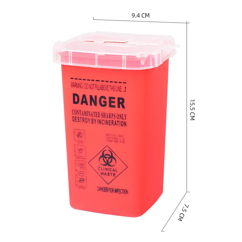 2024 New Design Portable Beauty NOVA Tattoo Syringes Needles Sharps Disposal Medical Biohazard Dangerous Goods Collection Box