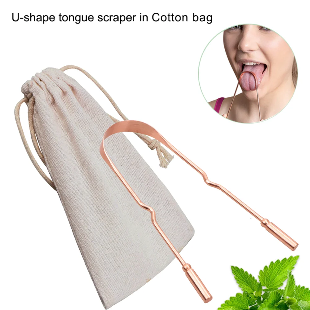 Wholesale Personal Use Oral Health Pure Copper Tongue Cleaner Scraper To Prevent Bad Breath
