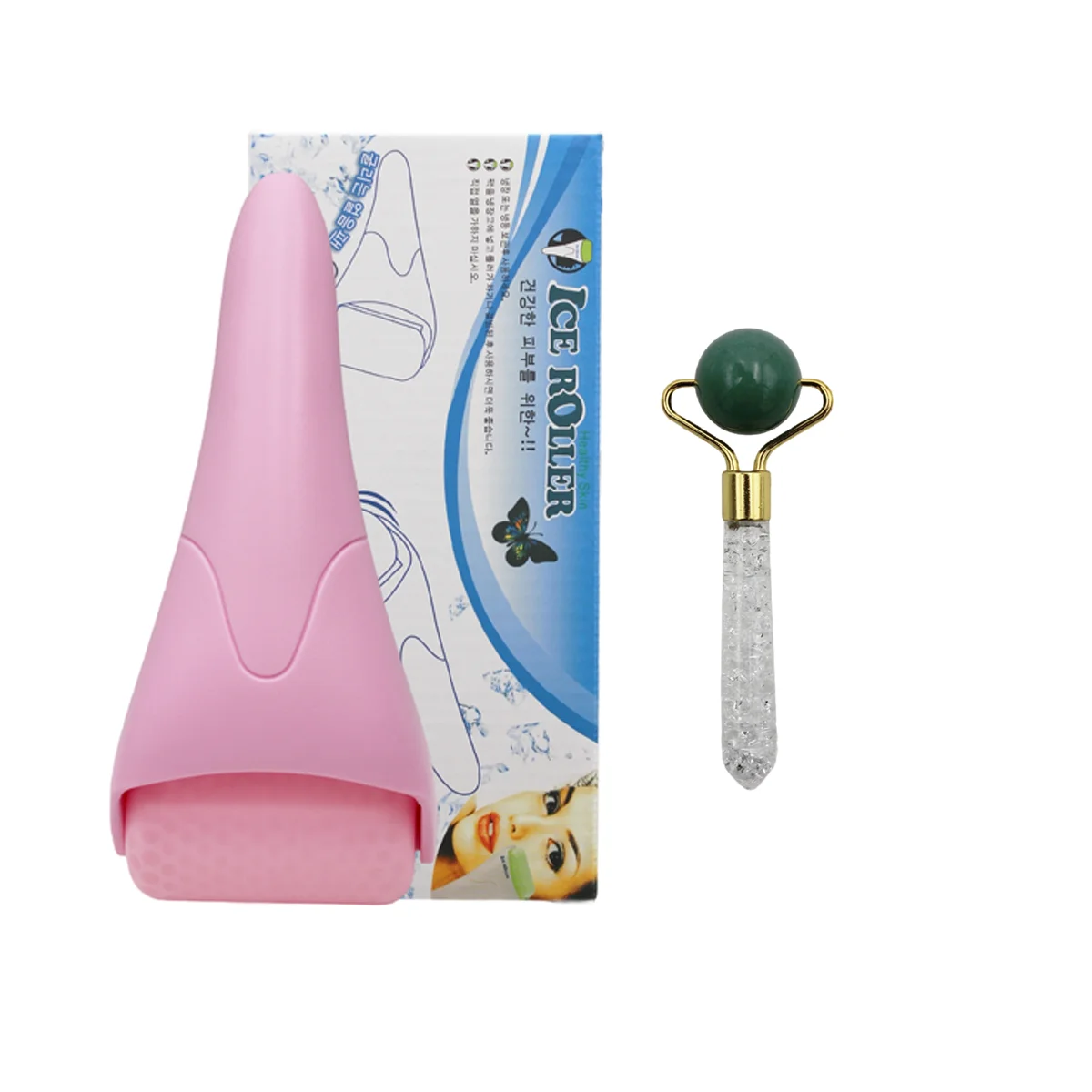 Facial Skin Care Beauty Roller Set Mini Jade and Ice Roller Gift for Girls and Women Face Massage Tools Facelift Beauty Rollers