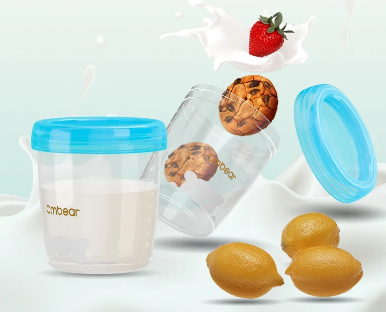 Cmbear breast milk  storage cups  with package set (6pcs/set)