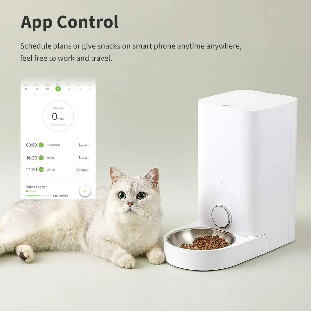 
PETKIT FRESH Element Mini Metal Wi-Fi Enabled Automatic Pet Cat Feeder with App and Alexa voice control 