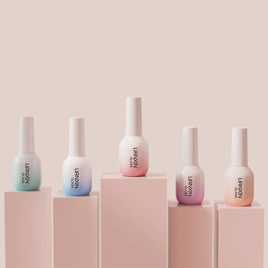 New Private Model Wholesale Private Logo Color Custom 15ml Empty Glass Uv Gel Nail Polish Bottle With Brush