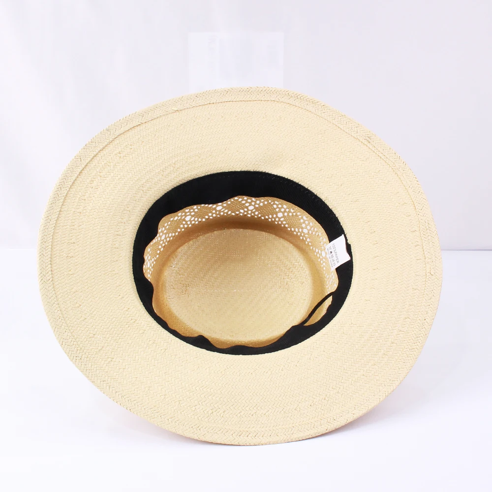 High Quality Straw Cowboy Panama Hat Custom Logo Summer Beach Wide Brim Raffia Straw Western Hat Wholesale Strohhut
