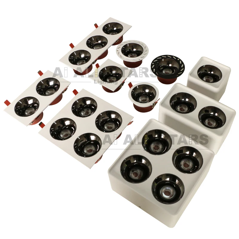 Recessed COB LED Light Spot Light Downlight Round Ceiling Spotlight Surface Mounted Anti Glare Downlight Frame SKD