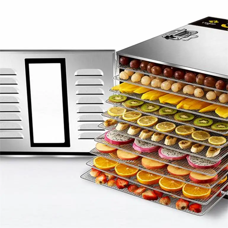 Commercial Snacks Dehydration Dryer, Fruit Vegetable Herb Meat Drying Machine Food Dehydrator with 10 Layers/