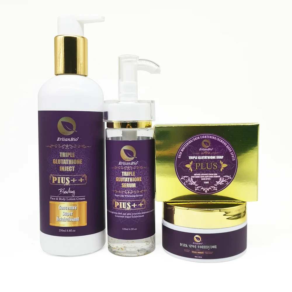 Glutathione Whitening Skin Care Set Private Label OEMDOM Moisturizing Brightening Anti Aging Remove Dark Spots Glutathione Set