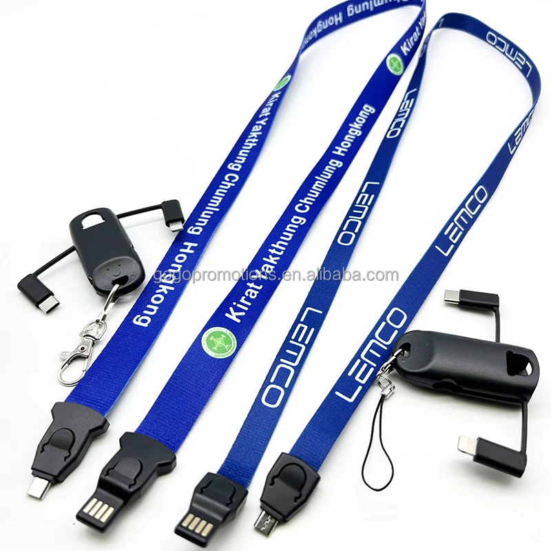 Multi color design Logo mobile phone data cable New Technique and fashion exterior usb cable charging lanyard