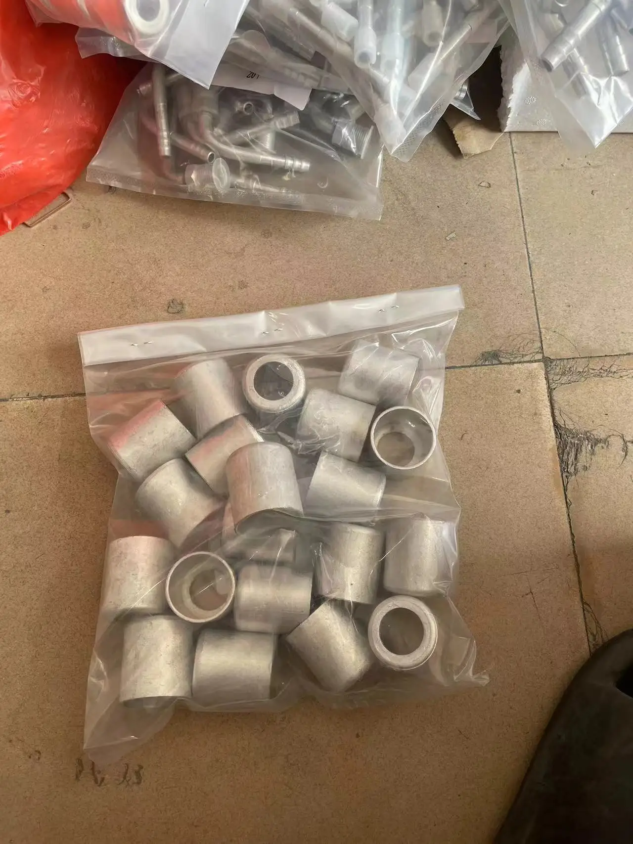 Pipeline Connector Auto A/C Fitting Through Pipe Aluminum Ferrule For Car A/C Repairing Crimping Aluminum Ferrule For Steel