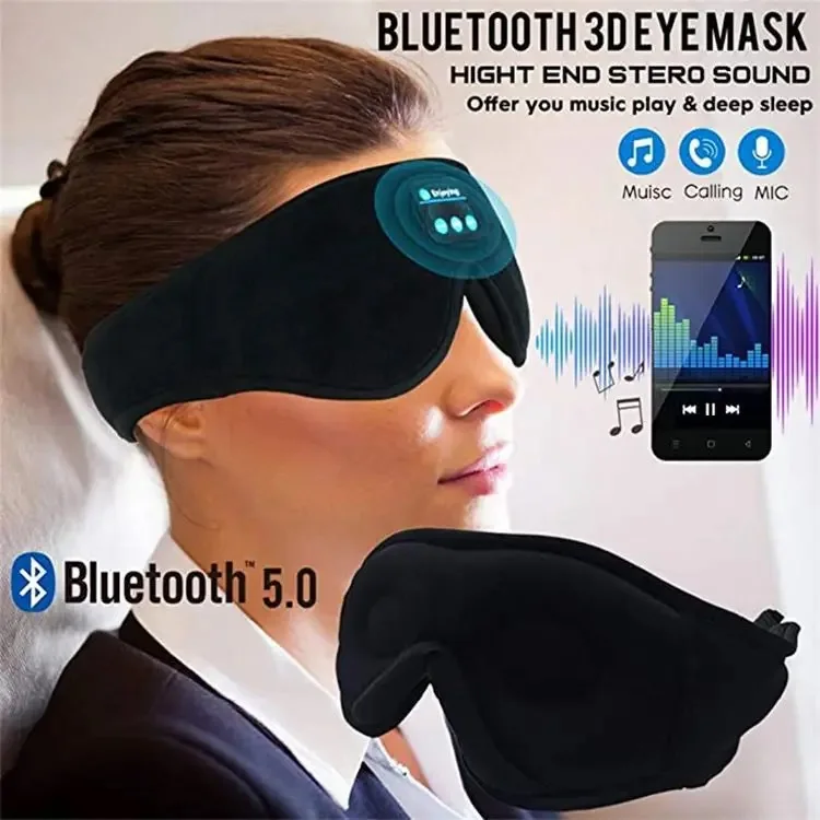 Support Customized Bluetooth Sleep Music Microphone Eye Mask Music Earphone Eye Mask Sleep Earphone Sleep