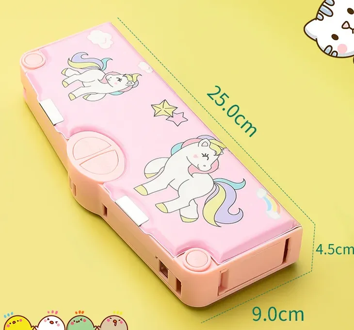 Multi-Functional Pencil Case Children Students Pencil Case Creative Storage Box Double-Layer School Educational Supplies