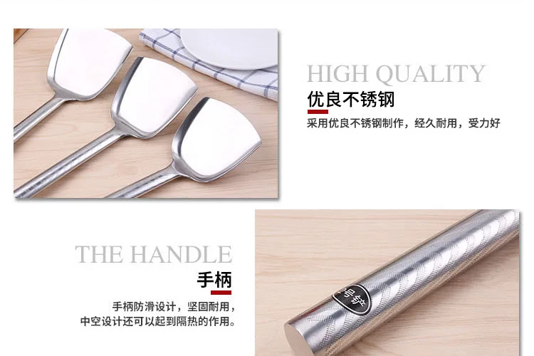 Wholesale OEM In Stock Stainless Steel Heat Resistant Non Toxic Kitchen Cooking Spatula