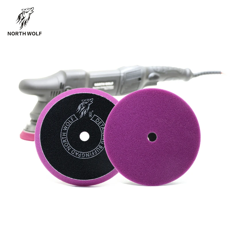 Brand new Guangzhou Northwolf purple car polish 5inch polyurethane polishing foam pad