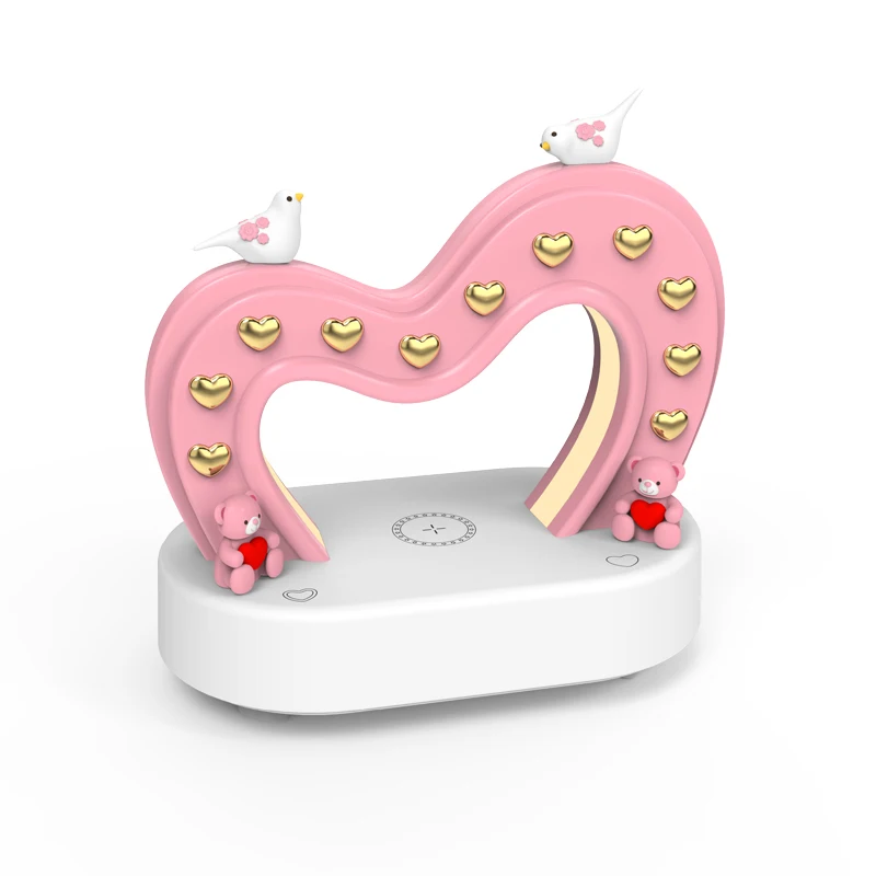 Bedroom Colorful Atmosphere Night Light Rechargeable Decoration  Blue Tooth Speaker LED Wireless Charging Desk Table Lamp