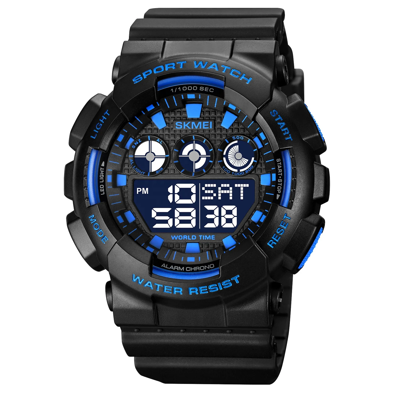 SKMEI 1857 OEM Men Relojes hombre World time Watches 5ATM Digital Multifunctional G style Sport Watch Jam Tangan