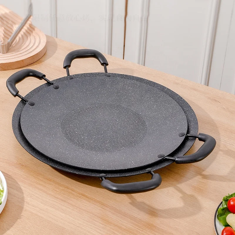 New Product Outdoor Portable Non Stick Korean BBQ Grill Pan With Bakelite Handle