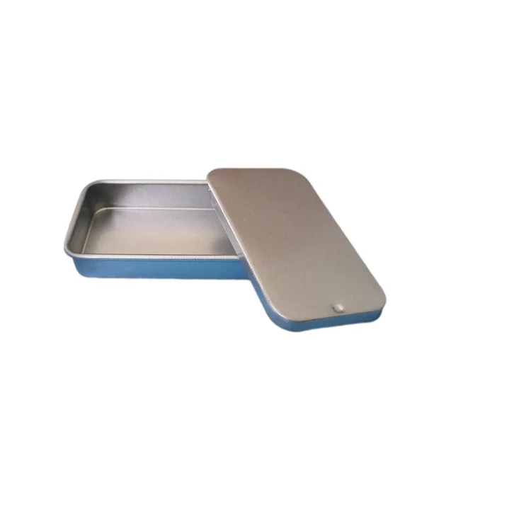 Low price rectangular sliding cosmetic tin containers tin containers for storing wax, cream, eyebrow soap, powder, solid oils