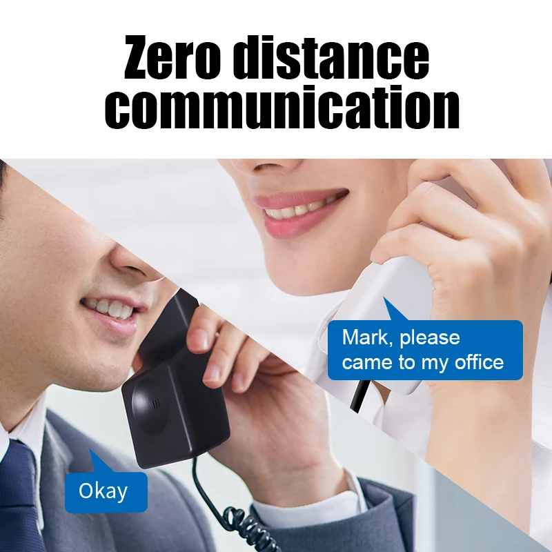 433MHz Wireless Audio Intercom Phone Anti-Interfering Handsets Extendable Interphone Secure Telephone for Warehouse Office Home