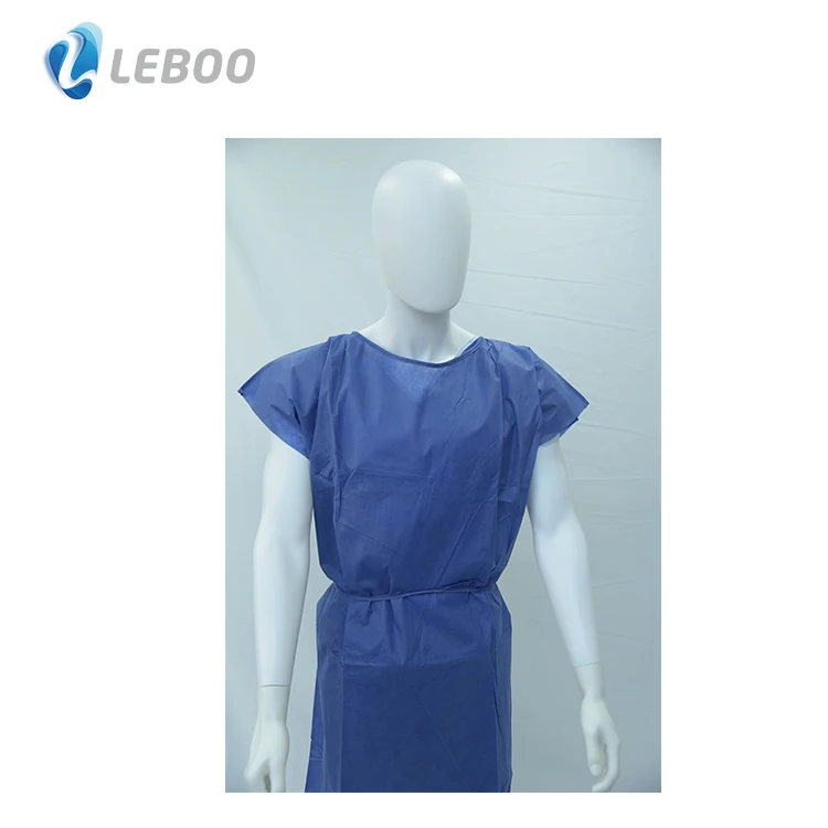 CE, ISO approved short sleeve PP disposable patient gown