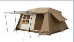 Automatic tent Outdoor camping two rooms one hall large foyer comes with three color atmosphere lights roof ridge tent